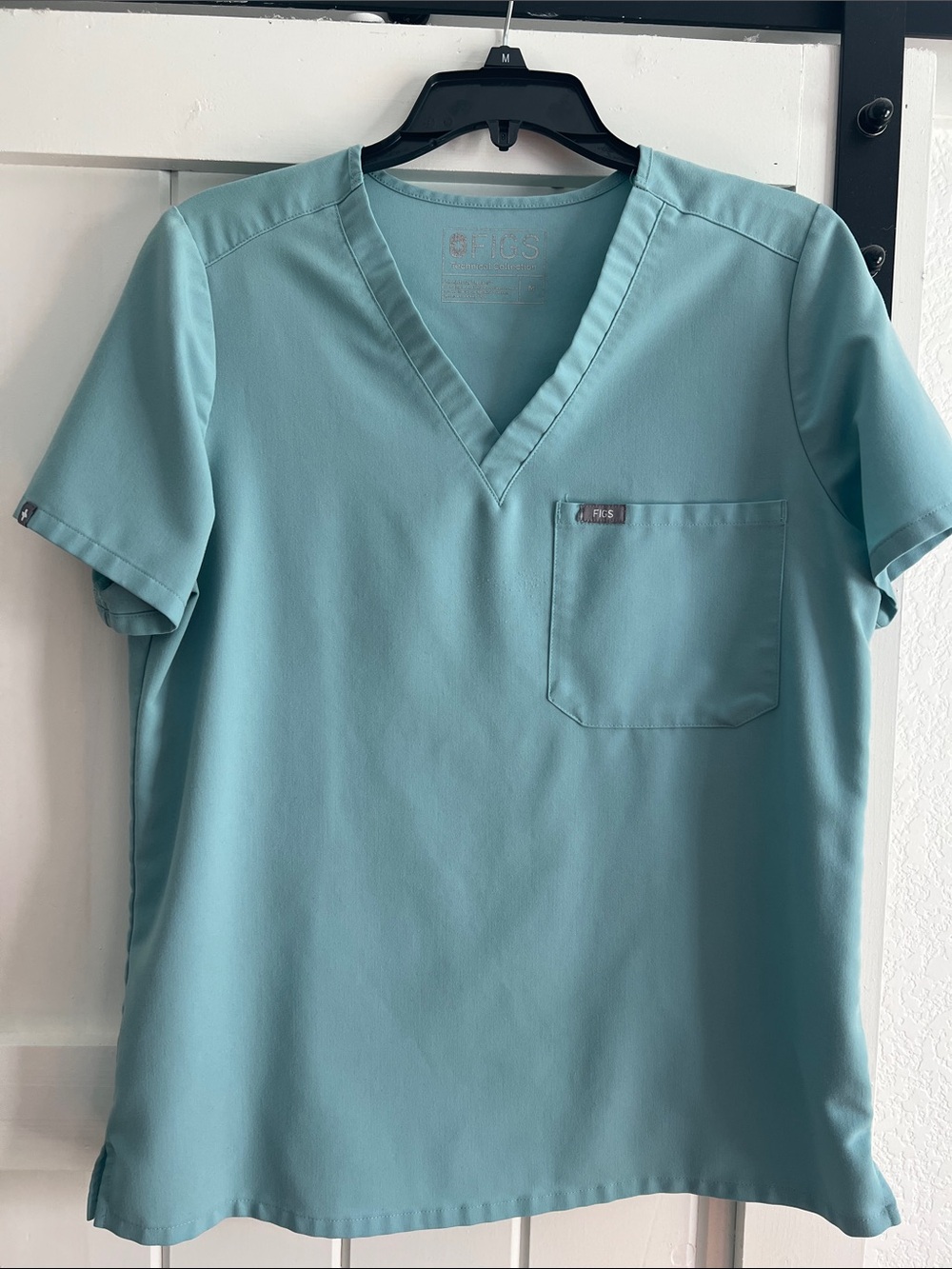FIGS Dusty blue/green scrub set with Catalina M top and Livingston M/T pants